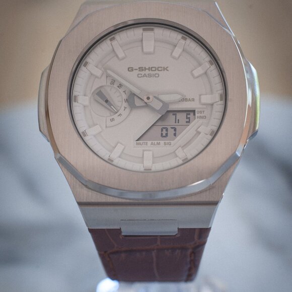 (Brand New) Casio GA-2100 Customized in Nautilus Silver with White Dial - Picture 13 of 16